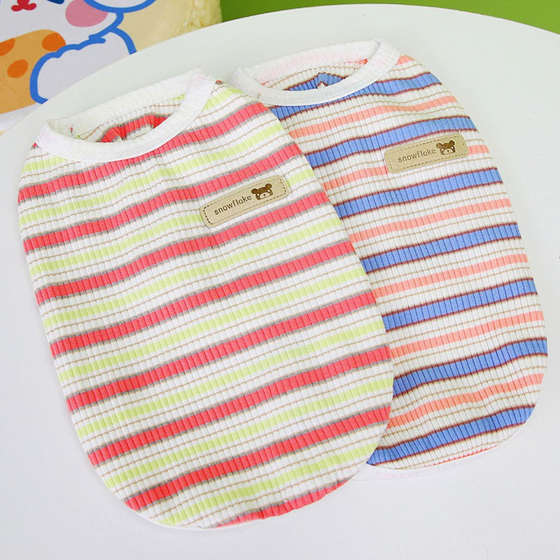 Csíkok Kutya Mellény Kölyök macska Ujjatlan kapucnis pulóverek Kisállatruhák Nyári kutyapóló Mellények Kis kutyáknak Chihuahua Yorkie Háziállatok Pulóverek