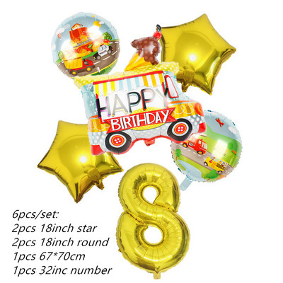 1vnt Ūkio traktoriaus buldozeris Folijos balionai Ledai automobilio helio balionas kūdikių dušas Gimtadienio šventės dekoravimas Vaikų žaislas Globos