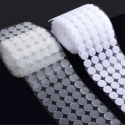 100pairs Transparent Sticky Dot Round Self Adhesive Fastener Tape Hook And Loop Strong Glue Tape Stickers DIY Sewing Accessories