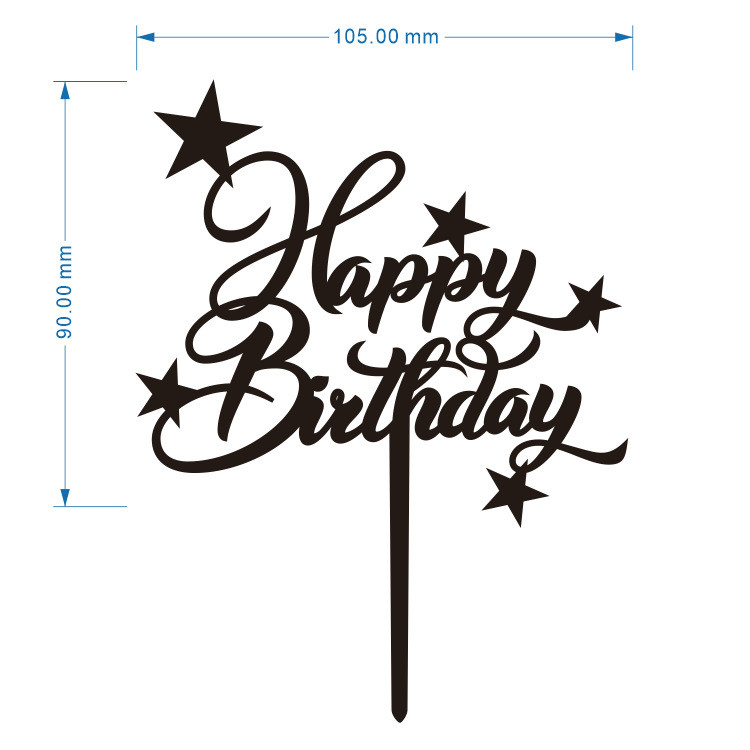 Λευκό χρυσό αστέρι διπλής στρώσης ακρυλικό Happy Birthday Cake Topper Kids Favors Προμήθειες πάρτι υψηλής ποιότητας Διακόσμηση τούρτας
