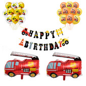 Gaisa baloni Automašīnas Ugunsdzēsēju mašīnas Balons Konfeti Baloni Dzimšanas dienas svinību rotājumi Bērni 1. Baby Shower Baby Shower Zēns bērnam Dāvana