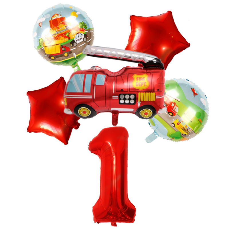 Gaisa baloni Automašīnas Ugunsdzēsēju mašīnas Balons Konfeti Baloni Dzimšanas dienas svinību rotājumi Bērni 1. Baby Shower Baby Shower Zēns bērnam Dāvana