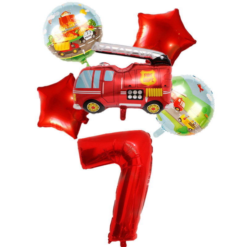Gaisa baloni Automašīnas Ugunsdzēsēju mašīnas Balons Konfeti Baloni Dzimšanas dienas svinību rotājumi Bērni 1. Baby Shower Baby Shower Zēns bērnam Dāvana