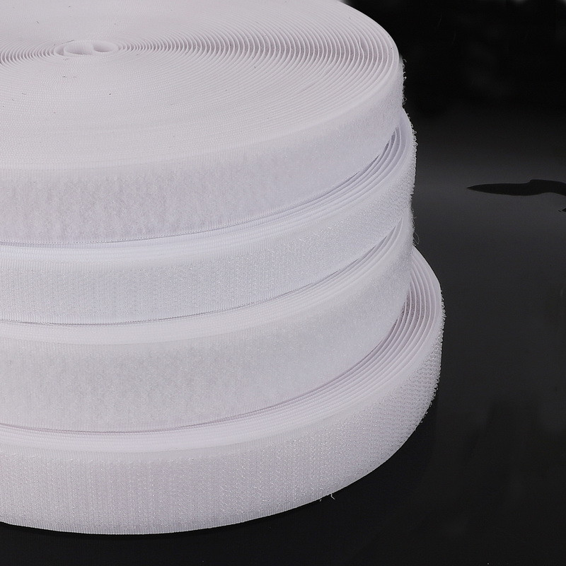 Kiváló minőségű 2 méter / tétel 16 mm / 20 mm / 25 mm / 30 mm / 40 mm széles fehér színű akasztós szalag / tekercs - varrható szalag (nem ragadós)