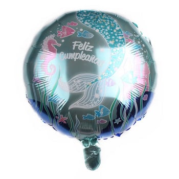 10 τμχ 18 ιντσών Νέα ισπανικά μπαλόνια Feliz cumpleaños Balloons Globo Χρόνια πολλά Διακόσμηση Ροζ χρυσό Στρογγυλά μπαλόνια με φύλλο ηλίου