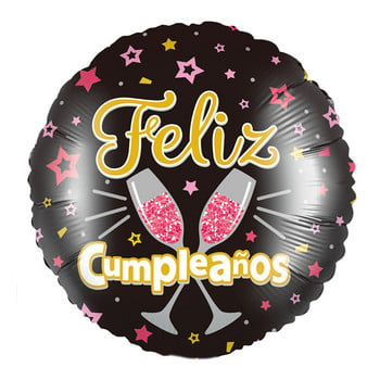 10 τμχ 18 ιντσών Νέα ισπανικά μπαλόνια Feliz cumpleaños Balloons Globo Χρόνια πολλά Διακόσμηση Ροζ χρυσό Στρογγυλά μπαλόνια με φύλλο ηλίου