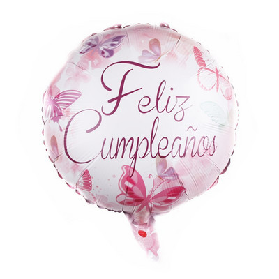 10 komada 18 inča Novi španjolski baloni Feliz cumpleaños Baloni Globo Happy Birthday Decor Rose Gold Okrugli baloni od helijeve folije