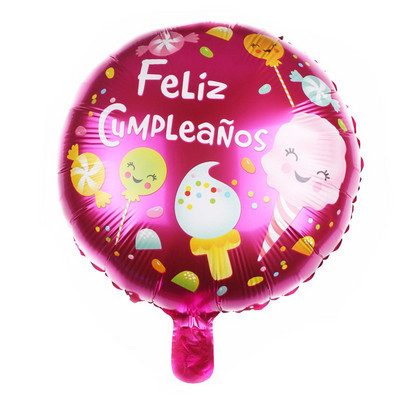 10 komada 18 inča Novi španjolski baloni Feliz cumpleaños Baloni Globo Happy Birthday Decor Rose Gold Okrugli baloni od helijeve folije