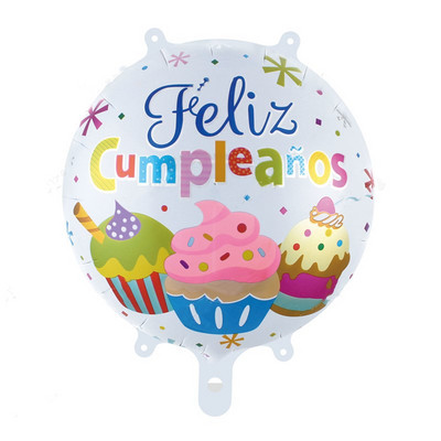 10 komada 18 inča Novi španjolski baloni Feliz cumpleaños Baloni Globo Happy Birthday Decor Rose Gold Okrugli baloni od helijeve folije