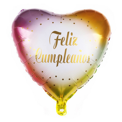 10 komada 18 inča Novi španjolski baloni Feliz cumpleaños Baloni Globo Happy Birthday Decor Rose Gold Okrugli baloni od helijeve folije