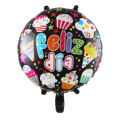 10 komada 18 inča Novi španjolski baloni Feliz cumpleaños Baloni Globo Happy Birthday Decor Rose Gold Okrugli baloni od helijeve folije