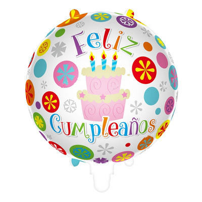 10 komada 18 inča Novi španjolski baloni Feliz cumpleaños Baloni Globo Happy Birthday Decor Rose Gold Okrugli baloni od helijeve folije