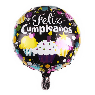 10 komada 18 inča Novi španjolski baloni Feliz cumpleaños Baloni Globo Happy Birthday Decor Rose Gold Okrugli baloni od helijeve folije