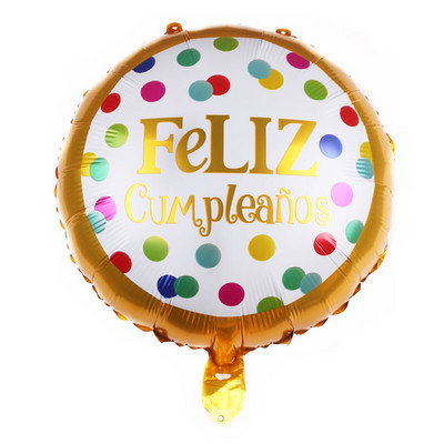 10 komada 18 inča Novi španjolski baloni Feliz cumpleaños Baloni Globo Happy Birthday Decor Rose Gold Okrugli baloni od helijeve folije