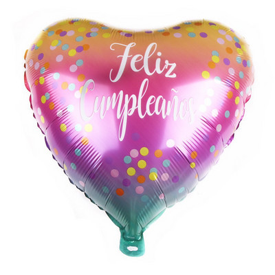 10 komada 18 inča Novi španjolski baloni Feliz cumpleaños Baloni Globo Happy Birthday Decor Rose Gold Okrugli baloni od helijeve folije