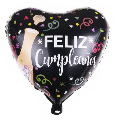 10 komada 18 inča Novi španjolski baloni Feliz cumpleaños Baloni Globo Happy Birthday Decor Rose Gold Okrugli baloni od helijeve folije