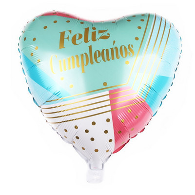 10 komada 18 inča Novi španjolski baloni Feliz cumpleaños Baloni Globo Happy Birthday Decor Rose Gold Okrugli baloni od helijeve folije