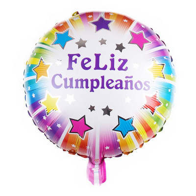 10 komada 18 inča Novi španjolski baloni Feliz cumpleaños Baloni Globo Happy Birthday Decor Rose Gold Okrugli baloni od helijeve folije