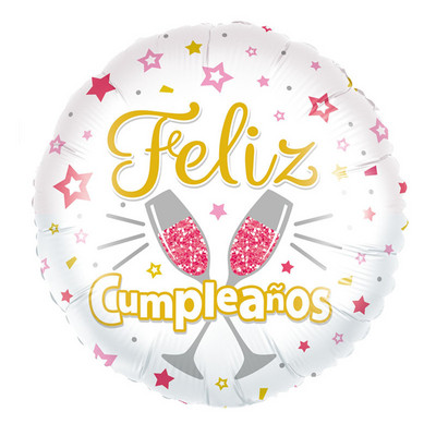 10 komada 18 inča Novi španjolski baloni Feliz cumpleaños Baloni Globo Happy Birthday Decor Rose Gold Okrugli baloni od helijeve folije