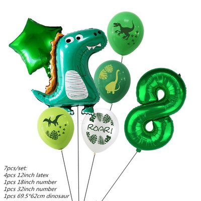 7 tk/partii dinosauruste peoõhupall dinosauruste sünnipäevaks laste peokaunistus Baby Shower õhupallid Globos Cumpleanos Infantiles