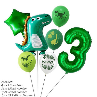 7 tk/partii dinosauruste peoõhupall dinosauruste sünnipäevaks laste peokaunistus Baby Shower õhupallid Globos Cumpleanos Infantiles