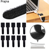 10/20gab Atkārtoti lietojama neilona reversās sprādzes burvju āķa cilpas stiprinājums kabeļu saites Velcroing siksna lipīga līnija apdare melna 28x90mm