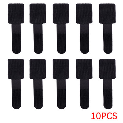 10/20gab Atkārtoti lietojama neilona reversās sprādzes burvju āķa cilpas stiprinājums kabeļu saites Velcroing siksna lipīga līnija apdare melna 28x90mm