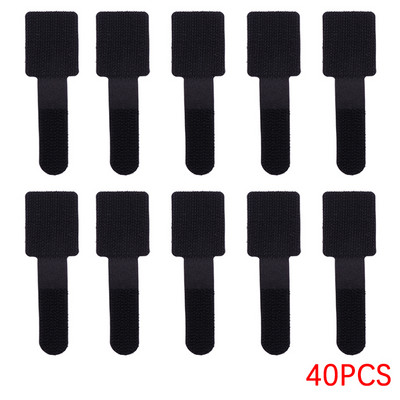 10/20gab Atkārtoti lietojama neilona reversās sprādzes burvju āķa cilpas stiprinājums kabeļu saites Velcroing siksna lipīga līnija apdare melna 28x90mm
