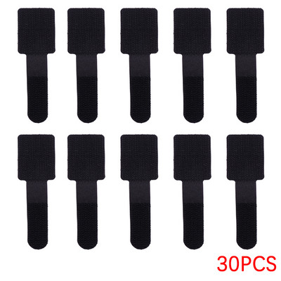 10/20gab Atkārtoti lietojama neilona reversās sprādzes burvju āķa cilpas stiprinājums kabeļu saites Velcroing siksna lipīga līnija apdare melna 28x90mm