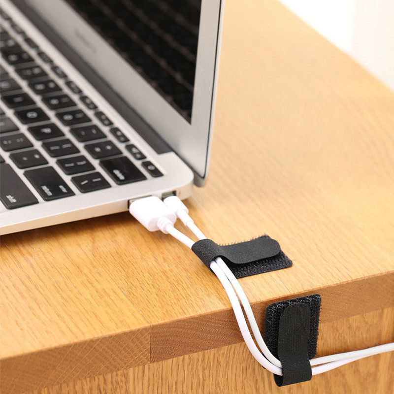 10/20gab Atkārtoti lietojama neilona reversās sprādzes burvju āķa cilpas stiprinājums kabeļu saites Velcroing siksna lipīga līnija apdare melna 28x90mm