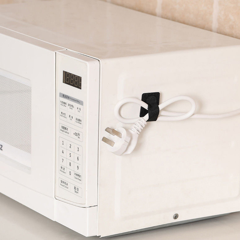 10/20gab Atkārtoti lietojama neilona reversās sprādzes burvju āķa cilpas stiprinājums kabeļu saites Velcroing siksna lipīga līnija apdare melna 28x90mm