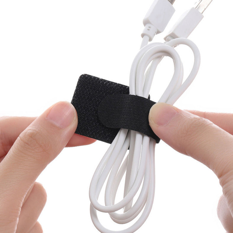 10/20gab Atkārtoti lietojama neilona reversās sprādzes burvju āķa cilpas stiprinājums kabeļu saites Velcroing siksna lipīga līnija apdare melna 28x90mm