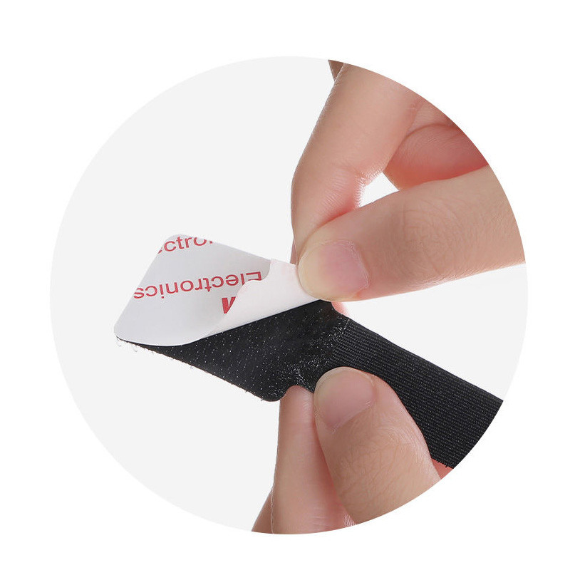 10/20gab Atkārtoti lietojama neilona reversās sprādzes burvju āķa cilpas stiprinājums kabeļu saites Velcroing siksna lipīga līnija apdare melna 28x90mm