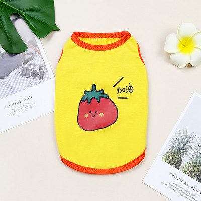 Pavasario vasaros šunų liemenė Animacinių filmų vaisiai Spausdinti Šunys Drabužiai Ploni Šuniukų Megztinis Mielas Čihuahua Megztinis be rankovių Naminių gyvūnų reikmenys