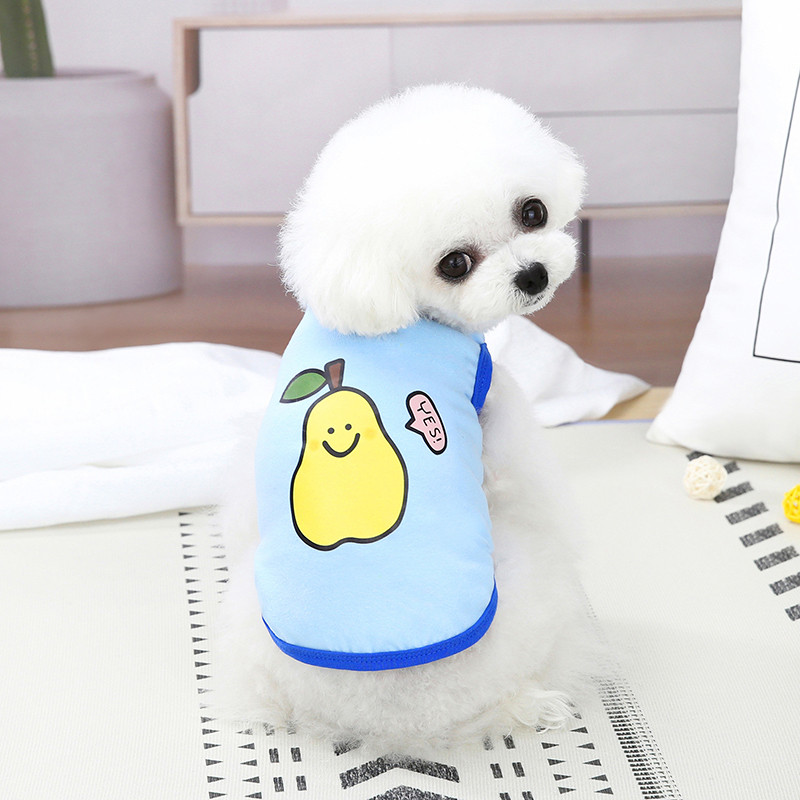 Pavasario vasaros šunų liemenė Animacinių filmų vaisiai Spausdinti Šunys Drabužiai Ploni Šuniukų Megztinis Mielas Čihuahua Megztinis be rankovių Naminių gyvūnų reikmenys