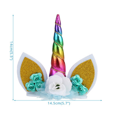 Curcubeu Unicorn Cake Topper Cloud Tort Steaguri Zi de naștere Copii Favoruri Decorare Tort Cupcake Topper pentru Nunta Desert Decor Masa