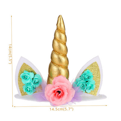 Curcubeu Unicorn Cake Topper Cloud Tort Steaguri Zi de naștere Copii Favoruri Decorare Tort Cupcake Topper pentru Nunta Desert Decor Masa