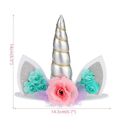Curcubeu Unicorn Cake Topper Cloud Tort Steaguri Zi de naștere Copii Favoruri Decorare Tort Cupcake Topper pentru Nunta Desert Decor Masa