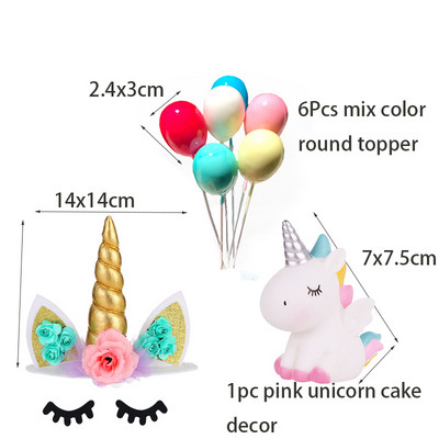 Curcubeu Unicorn Cake Topper Cloud Tort Steaguri Zi de naștere Copii Favoruri Decorare Tort Cupcake Topper pentru Nunta Desert Decor Masa