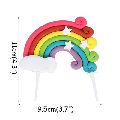 Curcubeu Unicorn Cake Topper Cloud Tort Steaguri Zi de naștere Copii Favoruri Decorare Tort Cupcake Topper pentru Nunta Desert Decor Masa