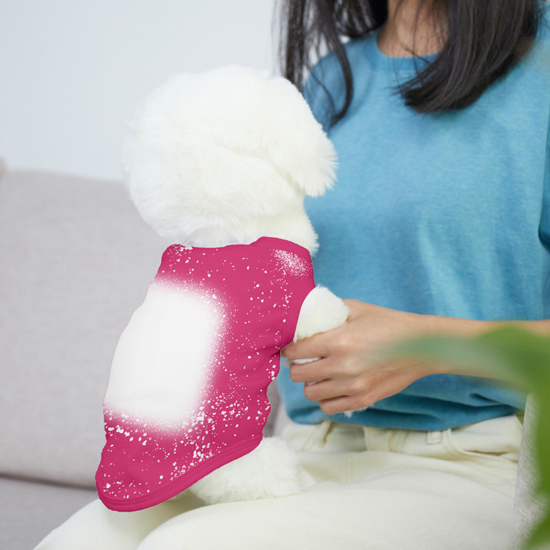 Nauji sublimaciniai ruošiniai kaklaraiščių dažai Spalvingi poliesterio šunų drabužiai be rankovių, šilta pavasario liemenė šuniuko katės, mieli marškinėliai