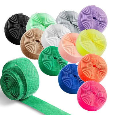 1Meter/Pair 20mm Colorful Non-Adhesive Hook and Loop Fastener Tape The Hooks Sewing-on Strips Magic Tape DIY Craft Accessories