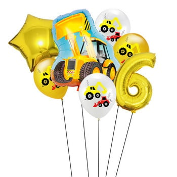 7 τμχ Farm tractor μπουλντόζα Foil Balloons Σετ εκσκαφέας Helium Balloon Baby Shower Διακόσμηση πάρτι γενεθλίων Παιδικό παιχνίδι Globos