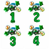 6db traktor fóliás léggömbök 32 hüvelykes szám ballon Farm Bulldozer fagylaltos autó születésnapi parti díszek gyerekjátékok babazuhany