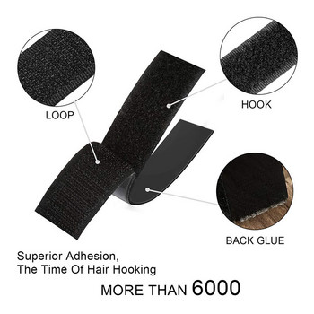 Αυτοκόλλητο αυτοκόλλητο 1M 16-50mm πλάτους 16-50mm Ταινία στερέωσης με νάιλον αυτοκόλλητο μαγικό αυτοκόλλητο με κόλλα Μαύρο Λευκό DIY