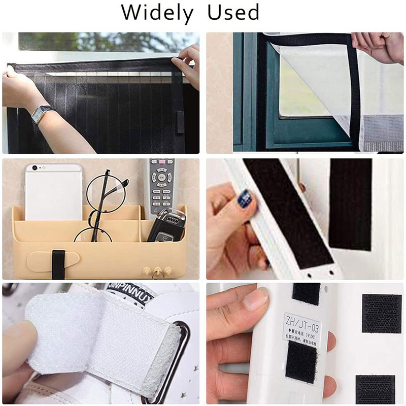 1M 16-50mm lai, tugev isekleepuv konksu ja silmusega kinnitusteip Nailonist kleebis Maagiline kleebise liimiga mustvalge DIY