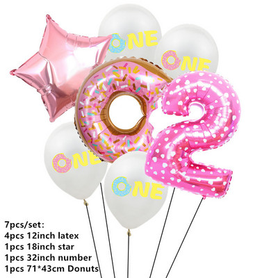 Saldi rozā virtuļi folijas numuru baloni bērnu duša Daudz laimes dzimšanas dienā ballītes dekorācija kāzu piepūšamā hēlija rotaļlieta bērniem globo