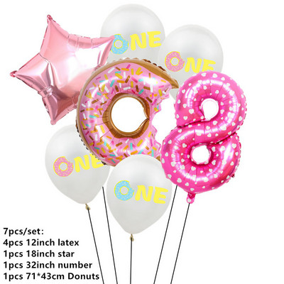 Saldi rozā virtuļi folijas numuru baloni bērnu duša Daudz laimes dzimšanas dienā ballītes dekorācija kāzu piepūšamā hēlija rotaļlieta bērniem globo