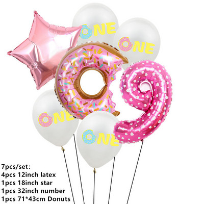 Saldi rozā virtuļi folijas numuru baloni bērnu duša Daudz laimes dzimšanas dienā ballītes dekorācija kāzu piepūšamā hēlija rotaļlieta bērniem globo