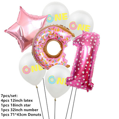 Saldi rozā virtuļi folijas numuru baloni bērnu duša Daudz laimes dzimšanas dienā ballītes dekorācija kāzu piepūšamā hēlija rotaļlieta bērniem globo